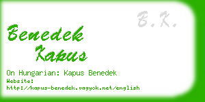 benedek kapus business card